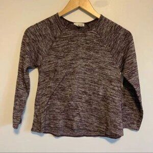 Wilfred free long sleeves T shirt Marled red by Aritzia scallop hem size small